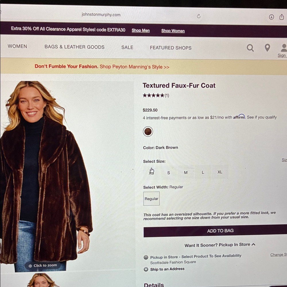 Johnston & Murphy Textured Dark Brown Teddy Jacket